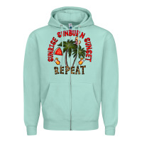 Seafoam sunrise sunburn sunnset repeat Zipper Hoodie - CowhideDigitalArt