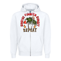 White sunrise sunburn sunnset repeat Zipper Hoodie - CowhideDigitalArt