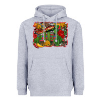 Heather Grey mexican cacti background Heavyweight Hoodie - Artiststas