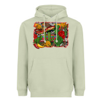 Matcha mexican cacti background Heavyweight Hoodie - Artiststas
