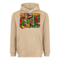 Mushroom mexican cacti background Heavyweight Hoodie - Artiststas