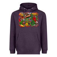 Plum mexican cacti background Heavyweight Hoodie - Artiststas