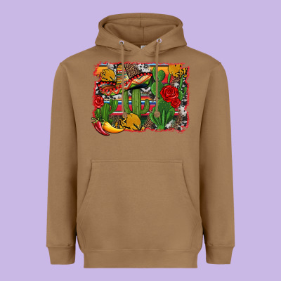 Mexican Cacti Background Heavyweight Hoodie Designed By Artiststas