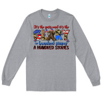 Heather Grey it's the guts and it's the glory a hundred stripes Long Sleeve Tee - Zillion Design Studio