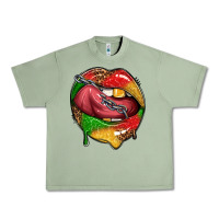 Oil Green juneteenth day lips Urban Heavy Tee - texasbilliewilder