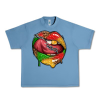 Pebble Blue juneteenth day lips Urban Heavy Tee - texasbilliewilder