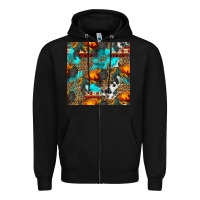 Black western sunset bison and sunflowers seamless pattern Zipper Hoodie - HRA Design Shop