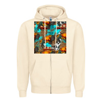 Sandshell western sunset bison and sunflowers seamless pattern Zipper Hoodie - HRA Design Shop