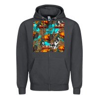 Smoke western sunset bison and sunflowers seamless pattern Zipper Hoodie - HRA Design Shop