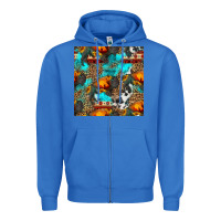 True Royal western sunset bison and sunflowers seamless pattern Zipper Hoodie - HRA Design Shop