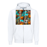 White western sunset bison and sunflowers seamless pattern Zipper Hoodie - HRA Design Shop