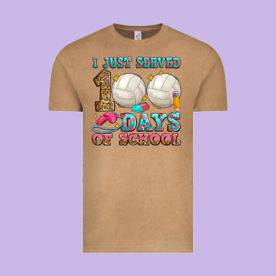 I Just Served 100 Days Of School Volleyball Vintage Tee Designed By Zillion Design Studio