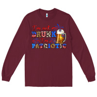 Burgundy i'm not drunk i'm patriotic zillion Long Sleeve Tee - Zillion Design Studio