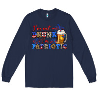 Navy i'm not drunk i'm patriotic zillion Long Sleeve Tee - Zillion Design Studio
