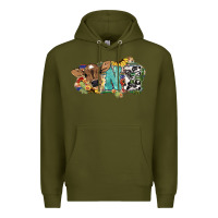 Army Green one baby cow Premium Hoodie - NancyCooperArtShop