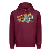 Burgundy one baby cow Premium Hoodie - NancyCooperArtShop