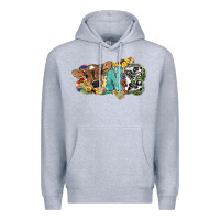 Heather Grey one baby cow Premium Hoodie - NancyCooperArtShop