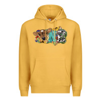 Mustard one baby cow Premium Hoodie - NancyCooperArtShop