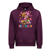 Mauve Wine He Is Risen Easter Urban Hoodie - BundleAndBundleShop