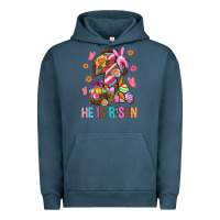 Pigment Midnight Navy He Is Risen Easter Urban Hoodie - BundleAndBundleShop
