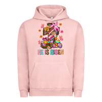 Pigment Salmon He Is Risen Easter Urban Hoodie - BundleAndBundleShop