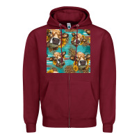 Burgundy western sunflowers cow seamless pattern Zipper Hoodie - HRA Design Shop