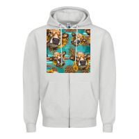 Dove Grey western sunflowers cow seamless pattern Zipper Hoodie - HRA Design Shop