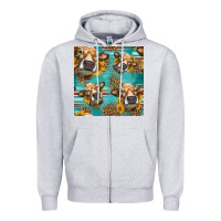 Heather Grey western sunflowers cow seamless pattern Zipper Hoodie - HRA Design Shop