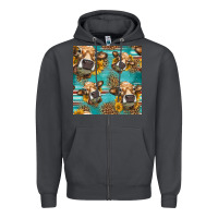 Smoke western sunflowers cow seamless pattern Zipper Hoodie - HRA Design Shop