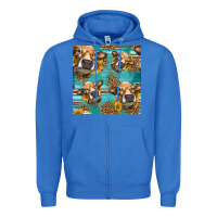 True Royal western sunflowers cow seamless pattern Zipper Hoodie - HRA Design Shop