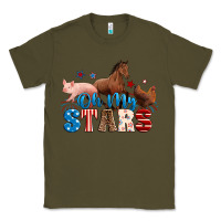 Army Green Horse pig chicken with oh my stars Classic Tee - Neo Western