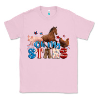 Bubblegum Pink Horse pig chicken with oh my stars Classic Tee - Neo Western