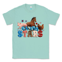 Seafoam Horse pig chicken with oh my stars Classic Tee - Neo Western