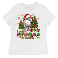 White i want a hippopotamus for christmas Ladies Tee - AdoDesignShop