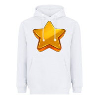 White 3d golden stars Heavyweight Hoodie - AdoDesignShop