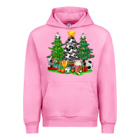 Fuchsia Pink Christmas With Soccer Trees Urban Hoodie - BundleAndBundleShop