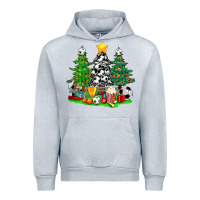 Heather Grey Christmas With Soccer Trees Urban Hoodie - BundleAndBundleShop