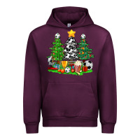 Mauve Wine Christmas With Soccer Trees Urban Hoodie - BundleAndBundleShop