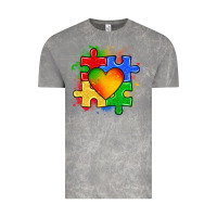 Cloud Rock autism puzzle pieces heart Vintage Tee - Zillion Design Studio