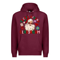 Burgundy rockin around the classroom Premium Hoodie - MaliasSmallBusiness