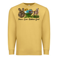 Antique Gold Peace Love Nubian Goat Premium Sweatshirt - LillyAllenDesigns