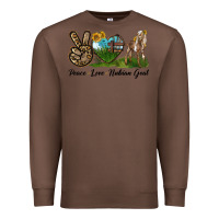 Chestnut Peace Love Nubian Goat Premium Sweatshirt - LillyAllenDesigns