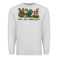 Dove Grey Peace Love Nubian Goat Premium Sweatshirt - LillyAllenDesigns