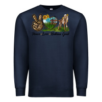 Navy Peace Love Nubian Goat Premium Sweatshirt - LillyAllenDesigns