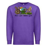 Purple Peace Love Nubian Goat Premium Sweatshirt - LillyAllenDesigns