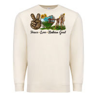 Sandshell Peace Love Nubian Goat Premium Sweatshirt - LillyAllenDesigns