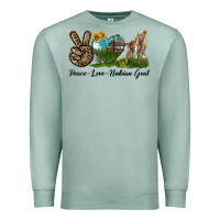 Seafoam Peace Love Nubian Goat Premium Sweatshirt - LillyAllenDesigns