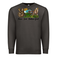 Smoke Peace Love Nubian Goat Premium Sweatshirt - LillyAllenDesigns