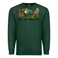 Sports Green Peace Love Nubian Goat Premium Sweatshirt - LillyAllenDesigns