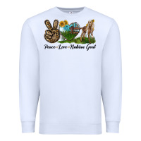 White Peace Love Nubian Goat Premium Sweatshirt - LillyAllenDesigns